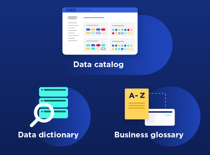 Quelles sont les différences entre un business glossary, un data dictionary et un data catalog ?